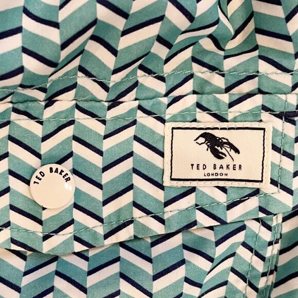Ted Baker London Caven Geo Print Swim Trunks Swim Suit XL - Picture 7 of 11